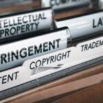 Folders regarding laws, patents, and copyright