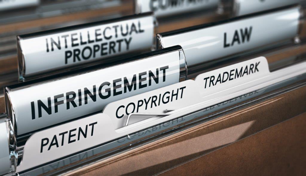 Folders regarding laws, patents, and copyright