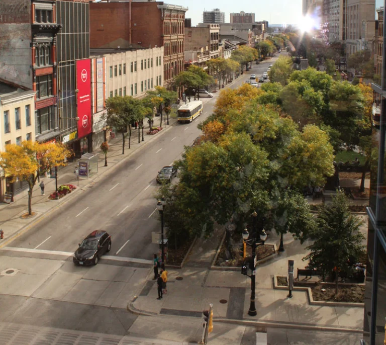 View of Downtown Hamilton from Inch Hammond Law Offices